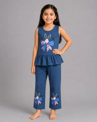 Bunny Bloom Sando Set - Navy Blue