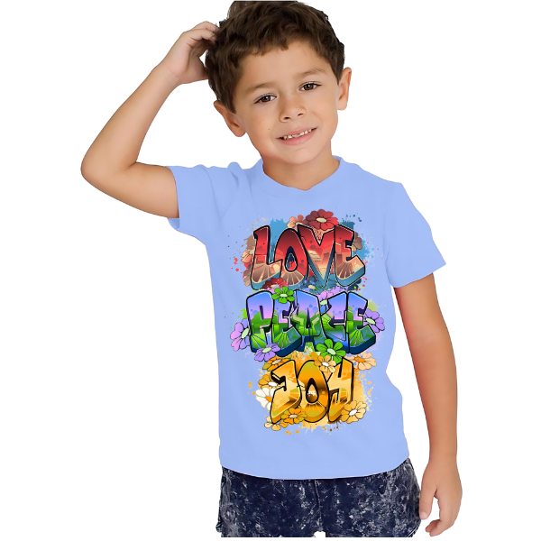 LOVE,PEACE,JOY KIDS T SHIRT