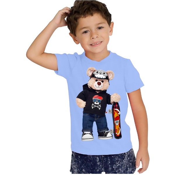 TEDDY BEAR SKATEBOARD KIDS T SHIRT