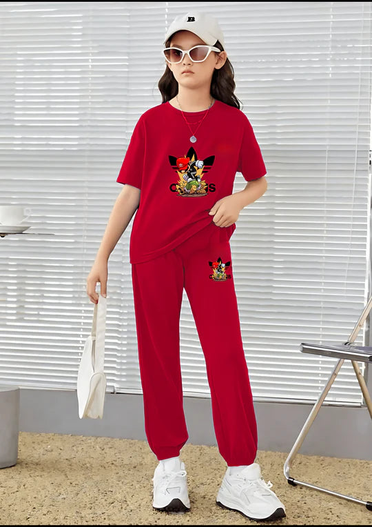 Kids Matching Set | Adidas - Red