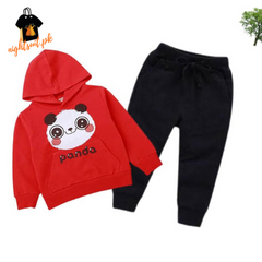 Red Panda Printed Kids Hoodie Set