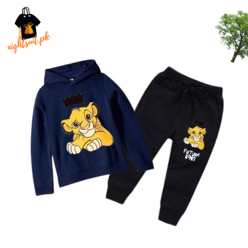 Blue Future King Printed Kids Hoodie Set