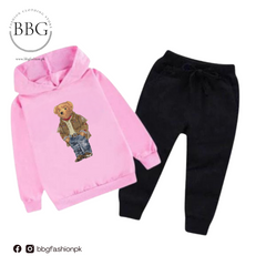 Kids Winter Hoodie Set | Versace Bear Printed