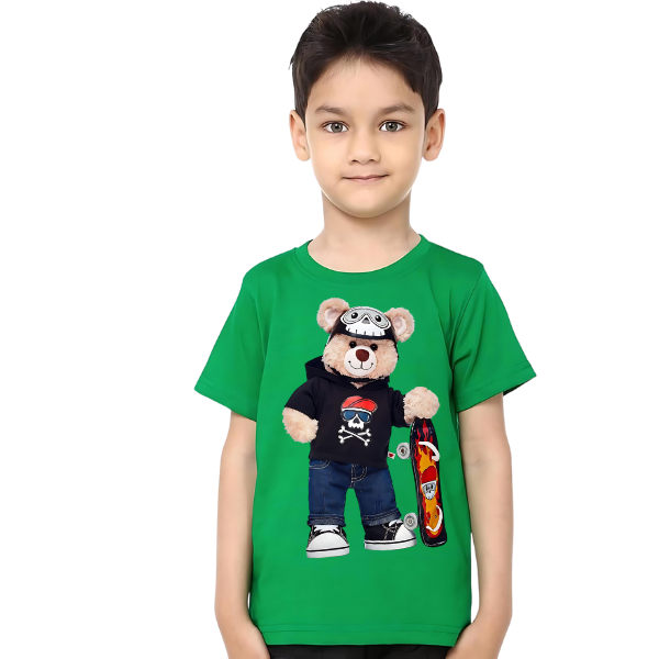 TEDDY BEAR SKATEBOARD KIDS T SHIRT