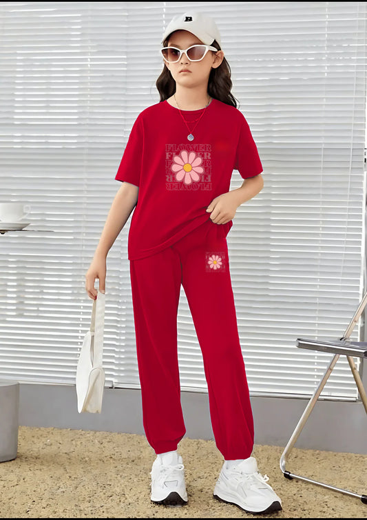 Kids Matching Set | Flower - Red