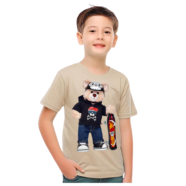 TEDDY BEAR SKATEBOARD KIDS T SHIRT