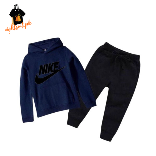 Blue Nike Printed Kids Hoodie Set