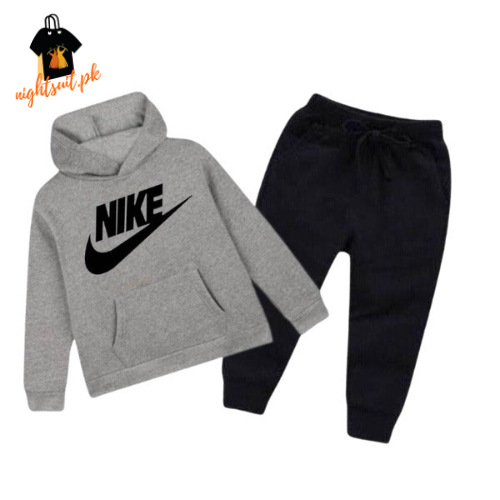 Hazzel Grey Nike Printed Kids Hoodie Set