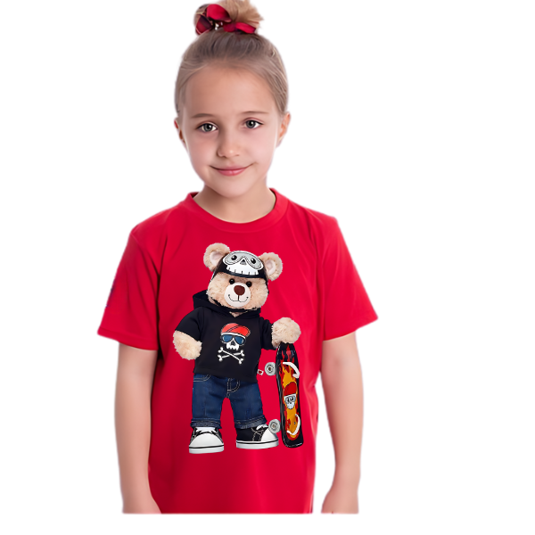 TEDDY BEAR SKATEBOARD KIDS T SHIRT