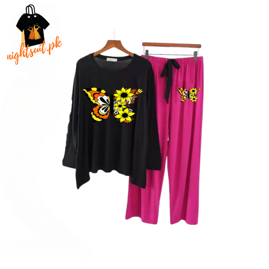 Colored Butterfly Printed Loungewear