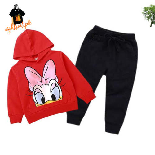 Red Duckling Printed Kids Hoodie Set