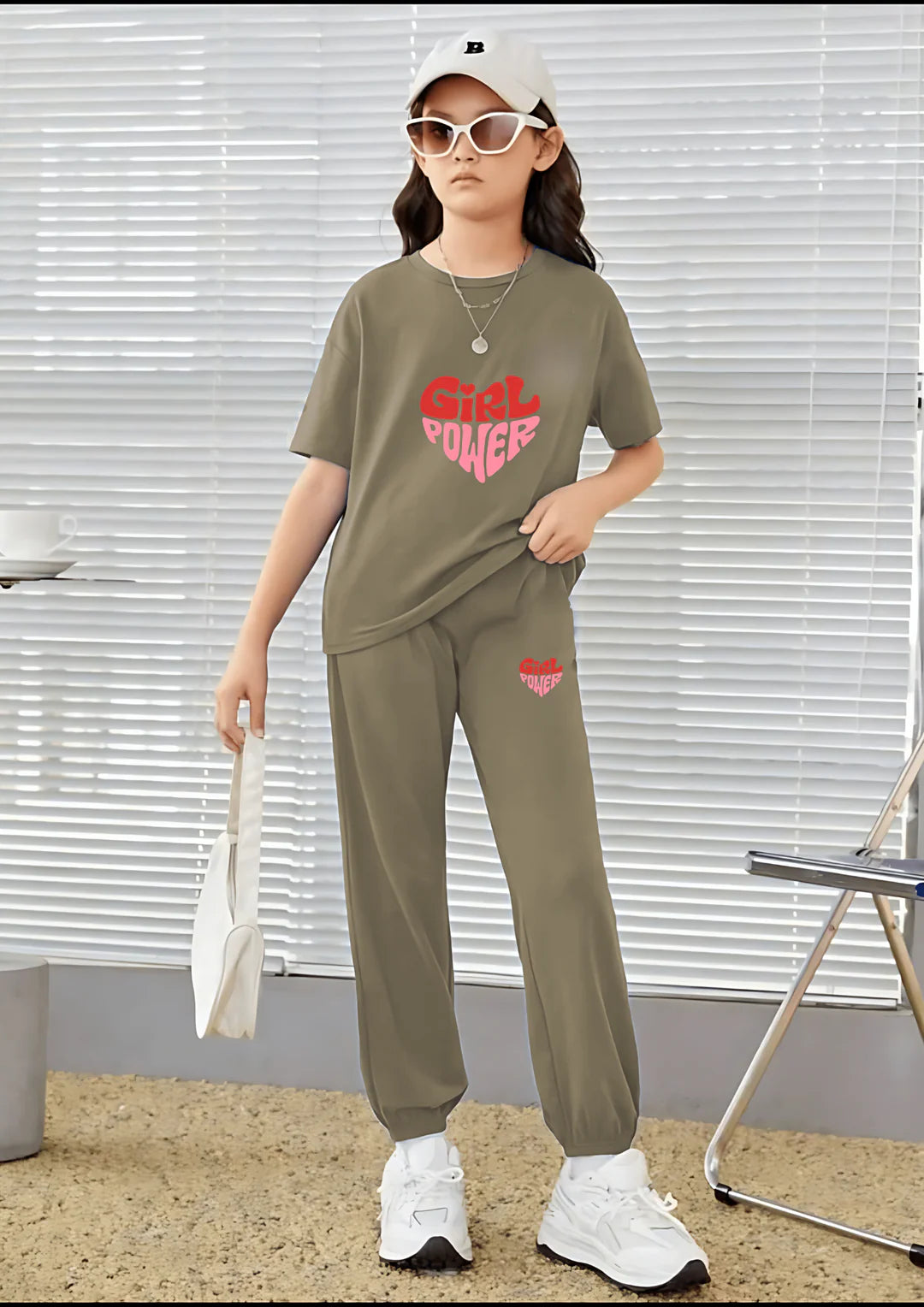 Kids Matching Set | Girl Power - Brown