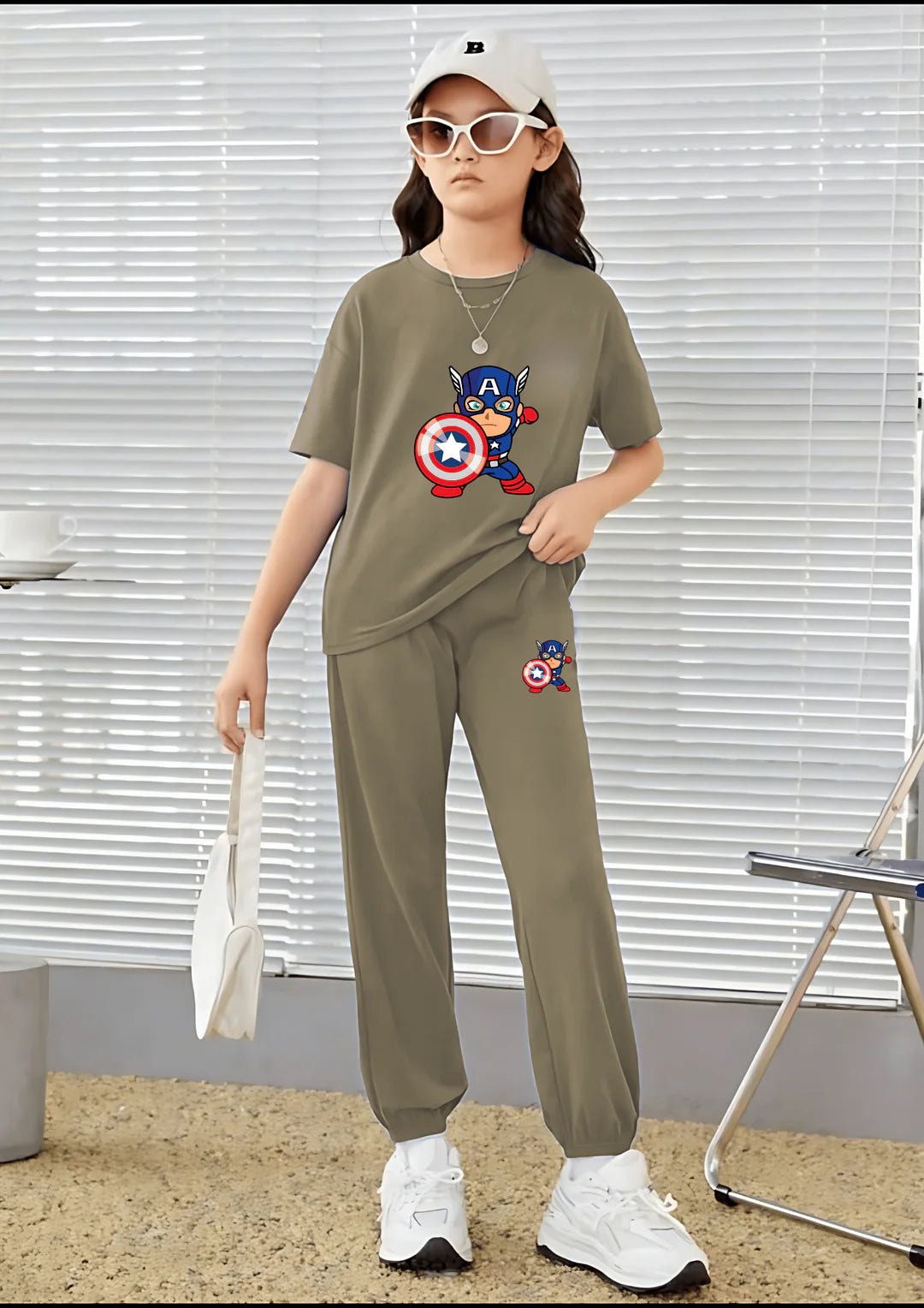 Kids Matching Set | Captain America - Brown