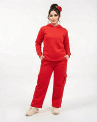 Women’s Red Winter Fleece Tracksuit