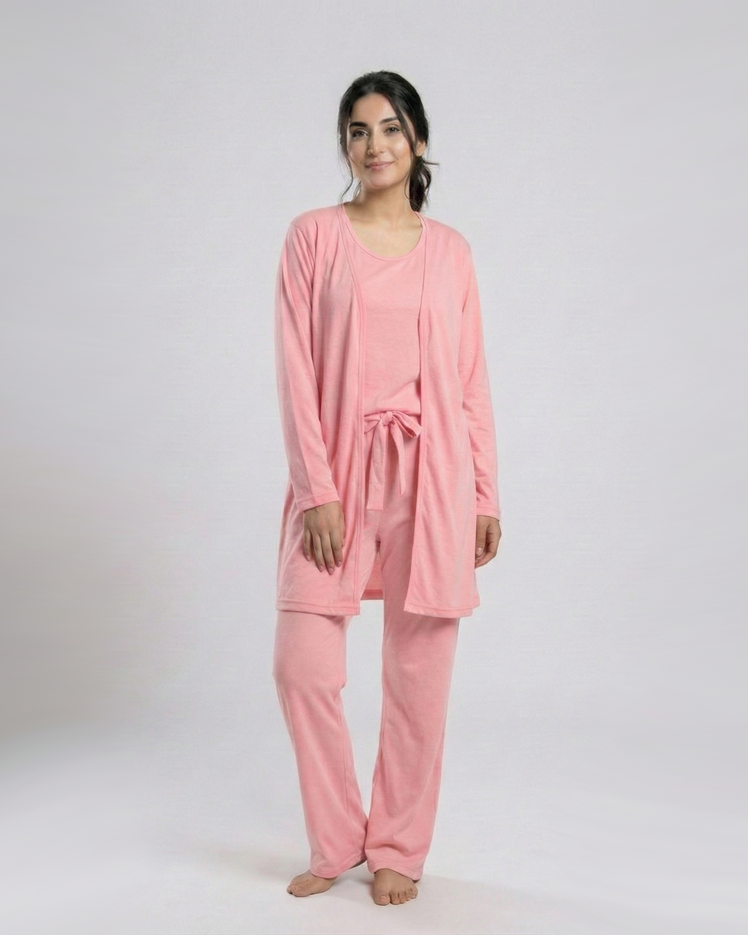 Women 3 Pieces Night Suit | Baby Pink