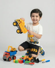 Kids’ Construction Truck Print T-Shirt & Shorts Set