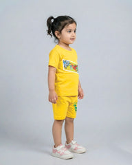 Little Dino Boys Yellow T-Shirt & Shorts Set
