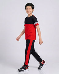 Maroon Panel Kids Pajama Set