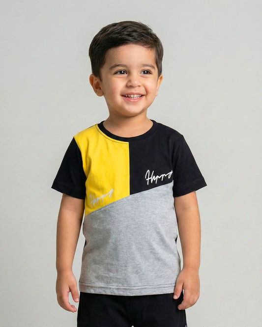 Multi Colorblock Short Sleeve T-shirt & Shorts Set