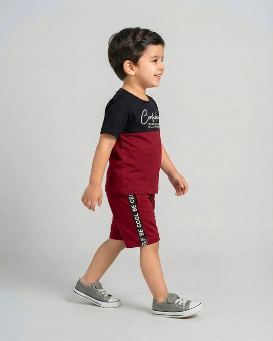 Maroon Confidence Short Set