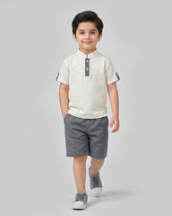 White & Grey Kids Short Set
