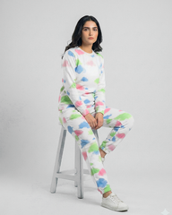 White Tie Dye Loungewear Set