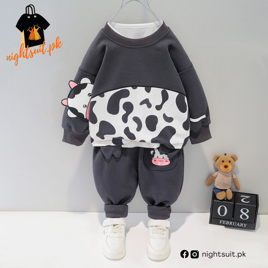Grey Cow Kids Sweatshirt & Pant