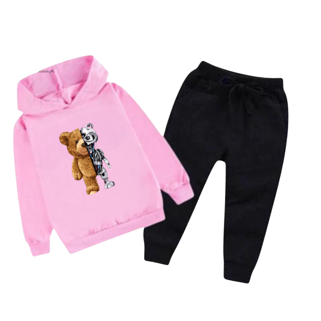 Kids Winter Hoodie Set | Robo Bear Printed