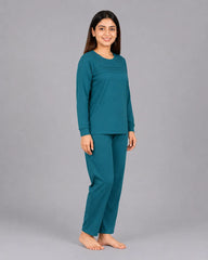 Elegant Pleat Pajama Set - Sherwood Green