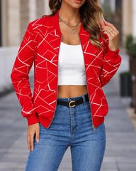 Women Cross Linning Jacket - Red