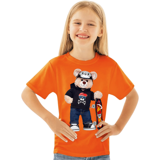 TEDDY BEAR SKATEBOARD KIDS T SHIRT