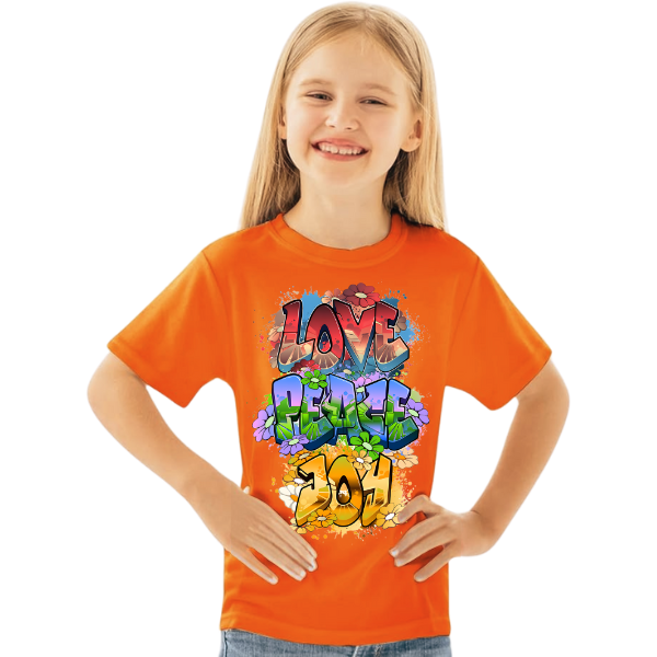 LOVE,PEACE,JOY KIDS T SHIRT