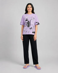 Funky Style T-Shirt & Trouser | Purple