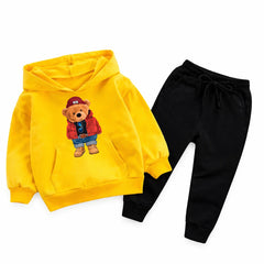 Kids Winter Hoodie Set | Cute Bear Printed