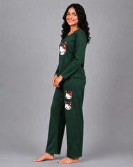 Women Round-Neck Lounge Wear | Hello Kitty - Sherwood Green