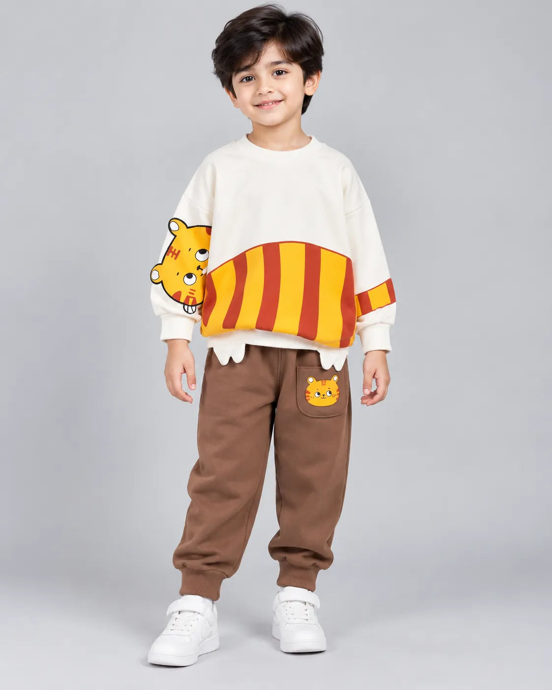 Meow Printed Kids Sweatshirt & Pant