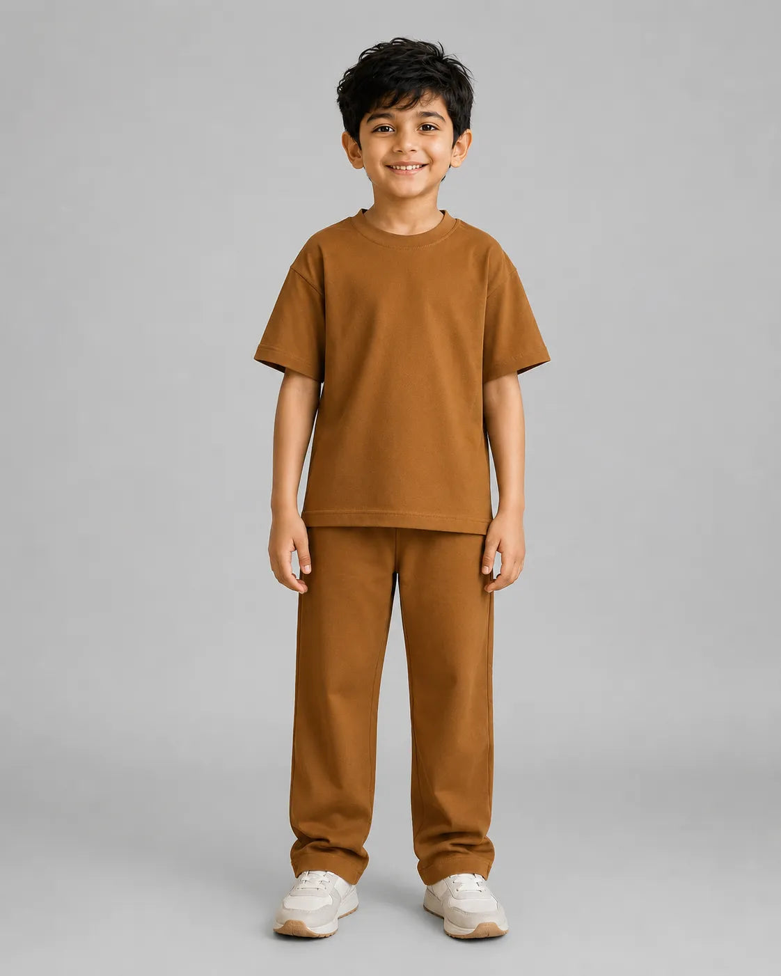 Drop Shoulder Co-Ord Set - Camel