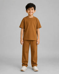 Drop Shoulder Co-Ord Set - Camel