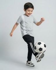 Elite Stripe Kids Tracksuit – Grey