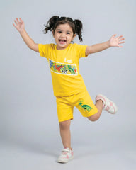 Little Dino Boys Yellow T-Shirt & Shorts Set