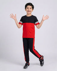 Maroon Panel Kids Pajama Set