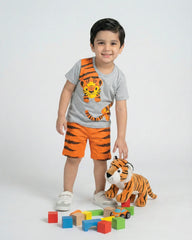 Kids’ Tiger Print T-Shirt & Shorts Set