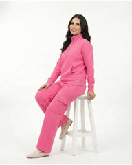 Women’s Pink Quarter-Zip Winter Fleece Tracksuit