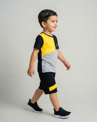 Multi Colorblock Short Sleeve T-shirt & Shorts Set