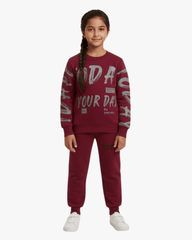 Kids Graphic Sweatshirt & Joggers - Maroon