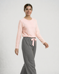 Women's Premium 2 Piece Lounge Set - Pink & Grey