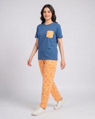 Palm Breeze Pajama Set – Navy Blue