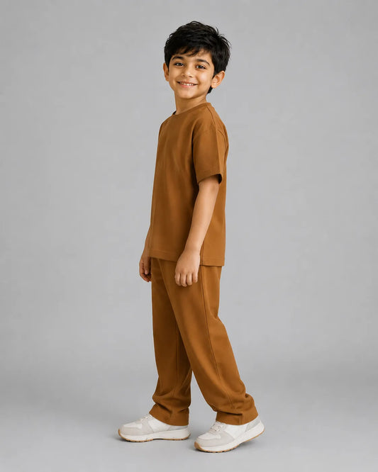 Drop Shoulder Co-Ord Set - Camel