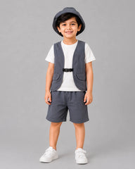 Little Explorer Short Set - Grey
