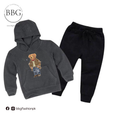 Kids Winter Hoodie Set | Versace Bear Printed